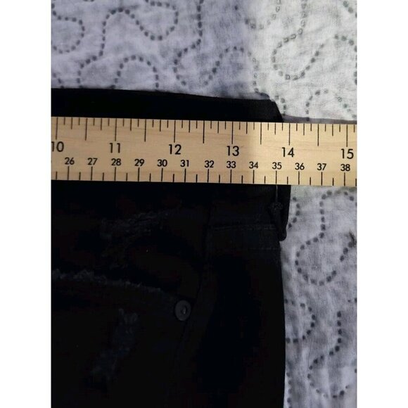 Mother Jeans Women 26 Black Distressed Skinny Looker Ankle Fray Guilty As Sin - Picture 9 of 9